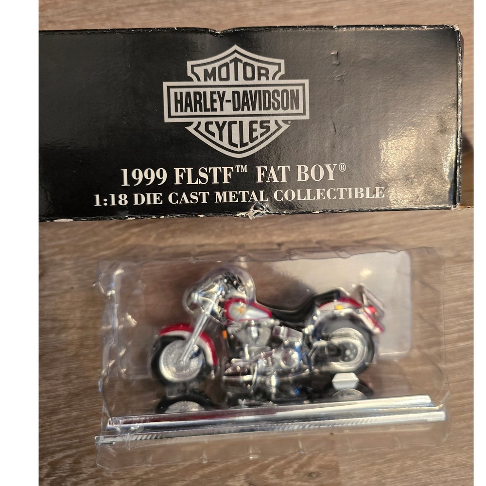 1999 Harley Davidson Fat Boy‎ FLSTF 118 Die Cast Metal Collectible Motorcycle - Picture 5 of 7